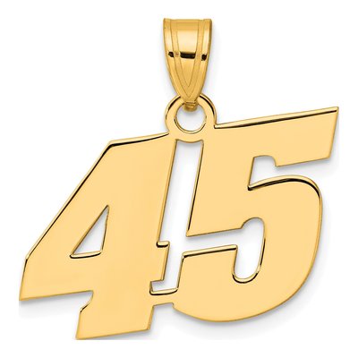 14K Yellow Gold Number 45 Pendant