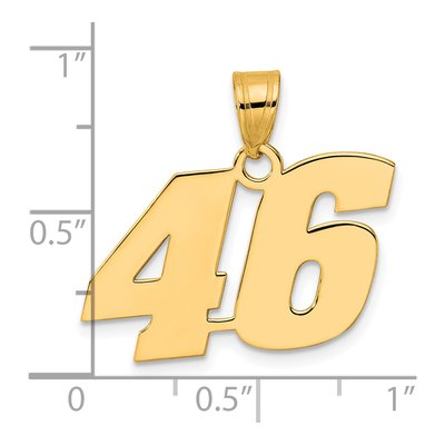 14K Yellow Gold Number 46 Pendant – view 5