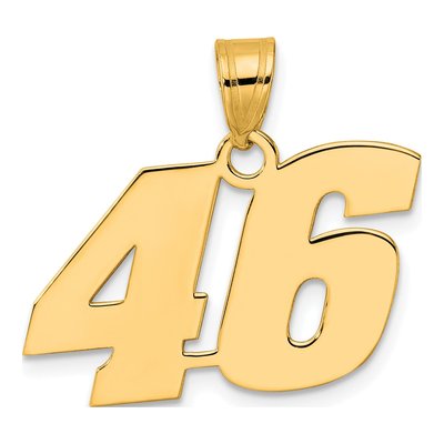 14K Yellow Gold Number 46 Pendant