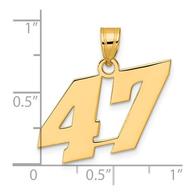 14K Yellow Gold Number 47 Pendant – view 5