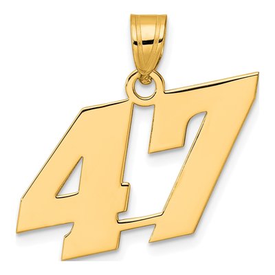 14K Yellow Gold Number 47 Pendant