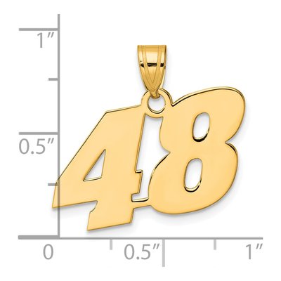 14K Yellow Gold Number 48 Pendant – view 5