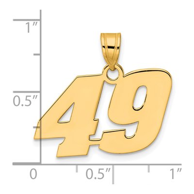 14K Yellow Gold Number 49 Pendant – view 5