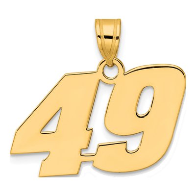 14K Yellow Gold Number 49 Pendant