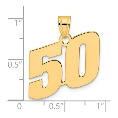 14K Yellow Gold Number 50 Pendant – view 5