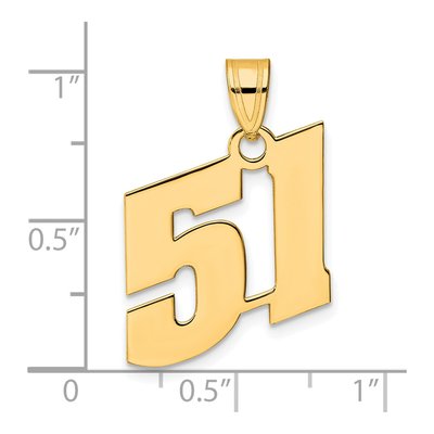 14K Yellow Gold Number 51 Pendant – view 5