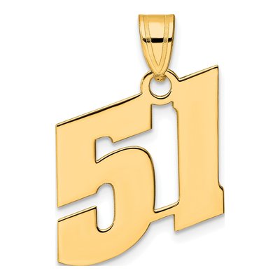14K Yellow Gold Number 51 Pendant