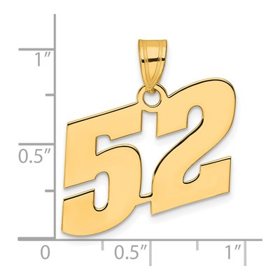 14K Yellow Gold Number 52 Pendant – view 5