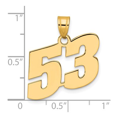 14K Yellow Gold Number 53 Pendant – view 5