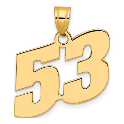 14K Yellow Gold Number 53 Pendant