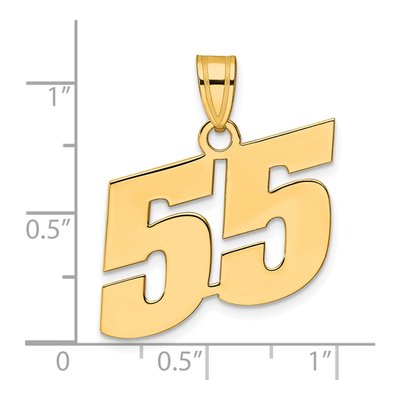 14K Yellow Gold Number 55 Pendant – view 5