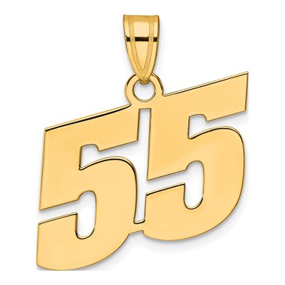 14K Yellow Gold Number 55 Pendant