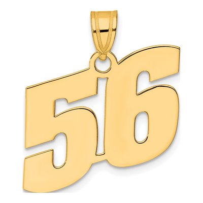 14K Yellow Gold Number 56 Pendant