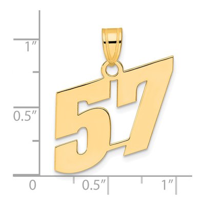 14K Yellow Gold Number 57 Pendant – view 5