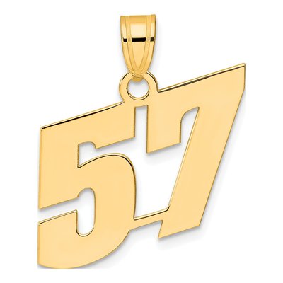 14K Yellow Gold Number 57 Pendant
