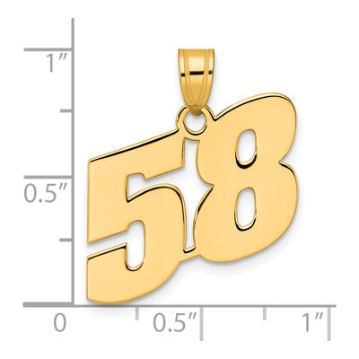 14K Yellow Gold Number 58 Pendant – view 5