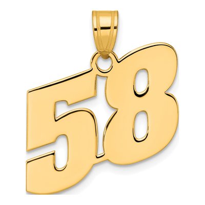 14K Yellow Gold Number 58 Pendant