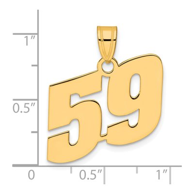 14K Yellow Gold Number 59 Pendant – view 5