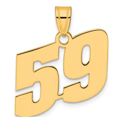 14K Yellow Gold Number 59 Pendant