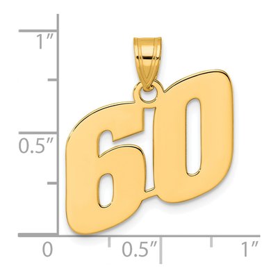 14K Yellow Gold Number 60 Pendant – view 5