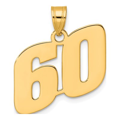 14K Yellow Gold Number 60 Pendant