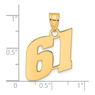 14K Yellow Gold Number 61 Pendant – view 5
