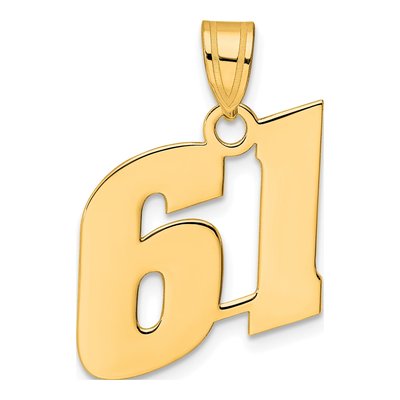 14K Yellow Gold Number 61 Pendant