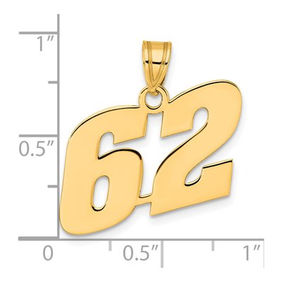14K Yellow Gold Number 62 Pendant – view 5