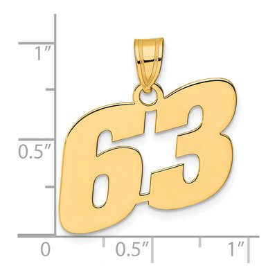 14K Yellow Gold Number 63 Pendant – view 5