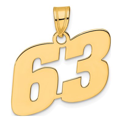 14K Yellow Gold Number 63 Pendant