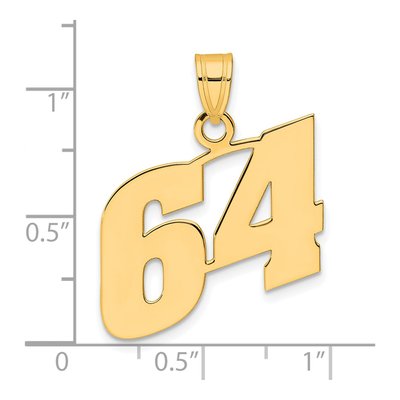 14K Yellow Gold Number 64 Pendant – view 5