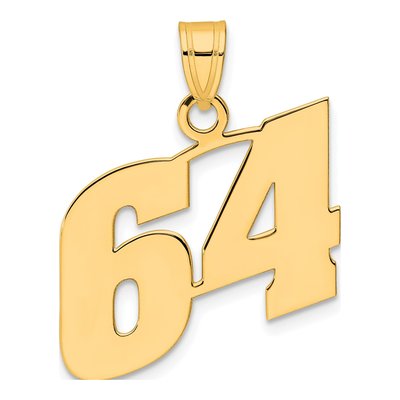 14K Yellow Gold Number 64 Pendant