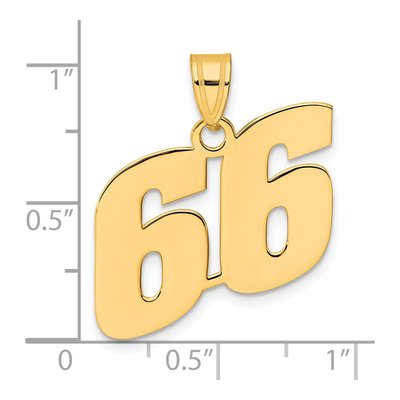 14K Yellow Gold Number 66 Pendant – view 5