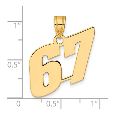 14K Yellow Gold Number 67 Pendant – view 5