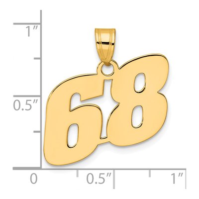 14K Yellow Gold Number 68 Pendant – view 5