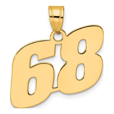 14K Yellow Gold Number 68 Pendant