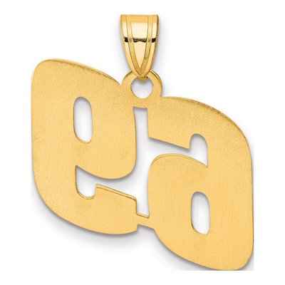 14K Yellow Gold Number 69 Pendant – view 4