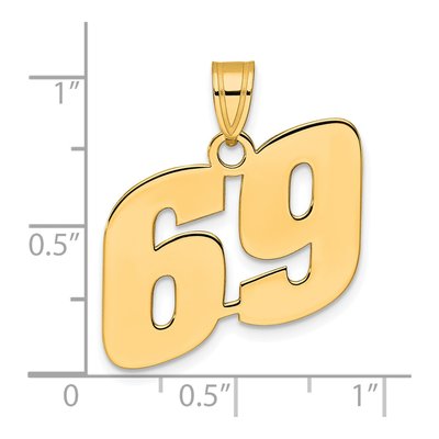 14K Yellow Gold Number 69 Pendant – view 5