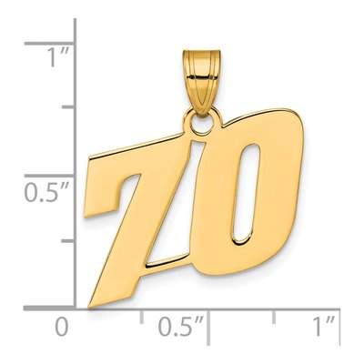 14K Yellow Gold Number 70 Pendant – view 5