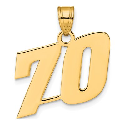 14K Yellow Gold Number 70 Pendant
