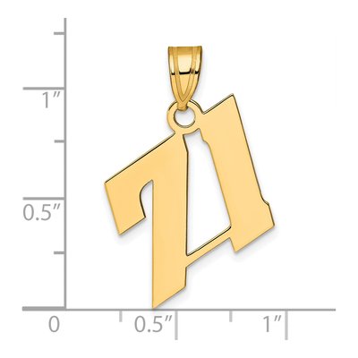 14K Yellow Gold Number 71 Pendant – view 5