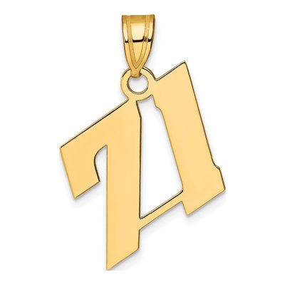 14K Yellow Gold Number 71 Pendant