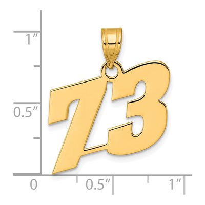 14K Yellow Gold Number 73 Pendant – view 5