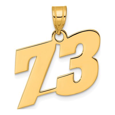 14K Yellow Gold Number 73 Pendant