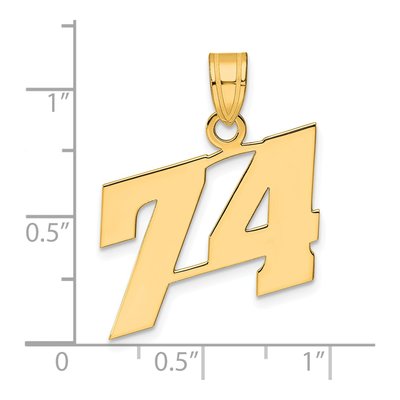 14K Yellow Gold Number 74 Pendant – view 5