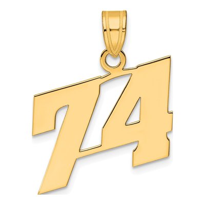 14K Yellow Gold Number 74 Pendant