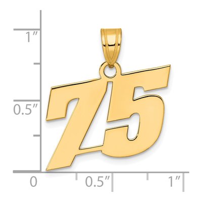 14K Yellow Gold Number 75 Pendant – view 5
