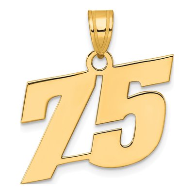 14K Yellow Gold Number 75 Pendant