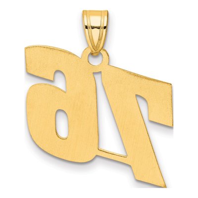 14K Yellow Gold Block Number 76 Pendant – view 4