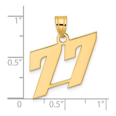 14K Yellow Gold Number 77 Pendant – view 5